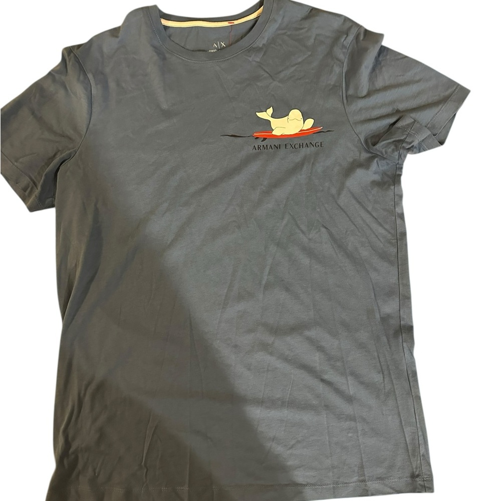 Armani Exchange Charcoal Tee with Graphic